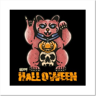 Halloween rock cat Posters and Art